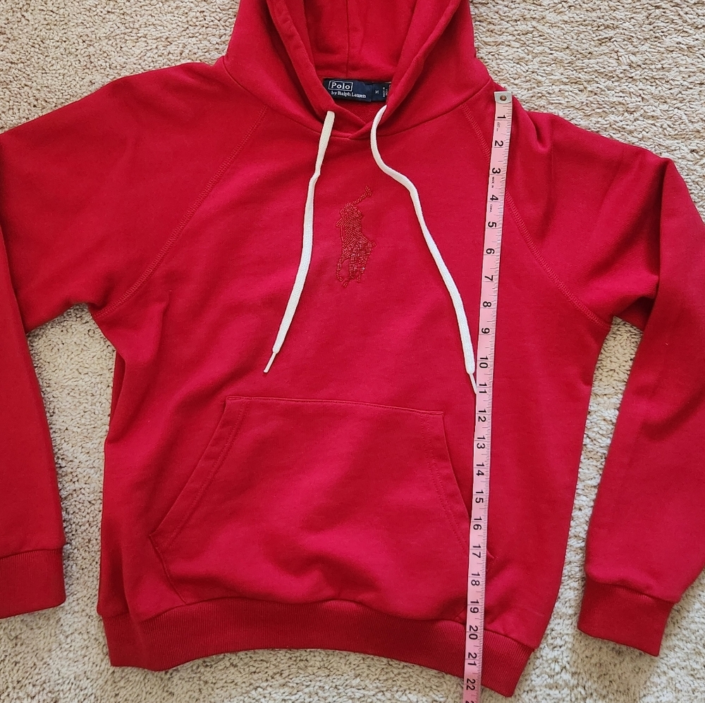 Women's Polo by Ralph Lauren Vibrant Red Hoodie Size Medium - Picture 6 of 8